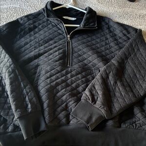 DSG Black Quilted Quarter Zip Sweatshirt